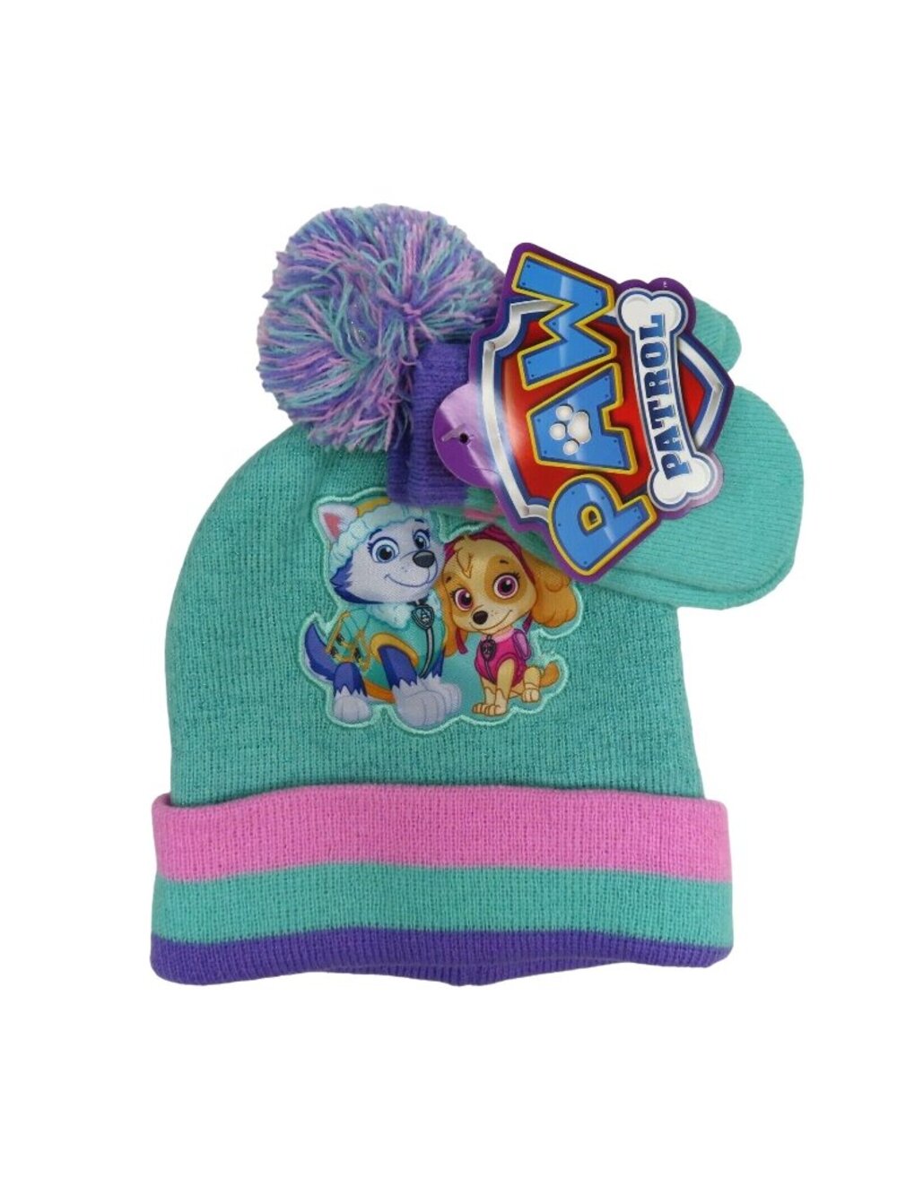 NEW Nickelodeon PAW Patrol Toddler Girls OSFM Shimmer Knit Hat Mittens Set NWT